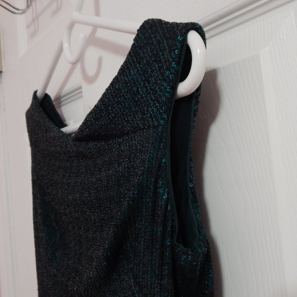 Ralph Lauren Green Sequin Off-Shoulder Formal Party Cocktail Dress - Picture 3 of 4